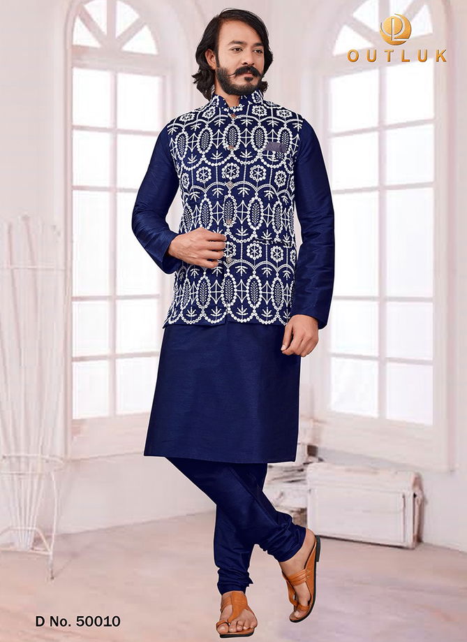 Outluk Vol 50 Festive Wear Wholesale Kurta Pajama With Jacket Collection